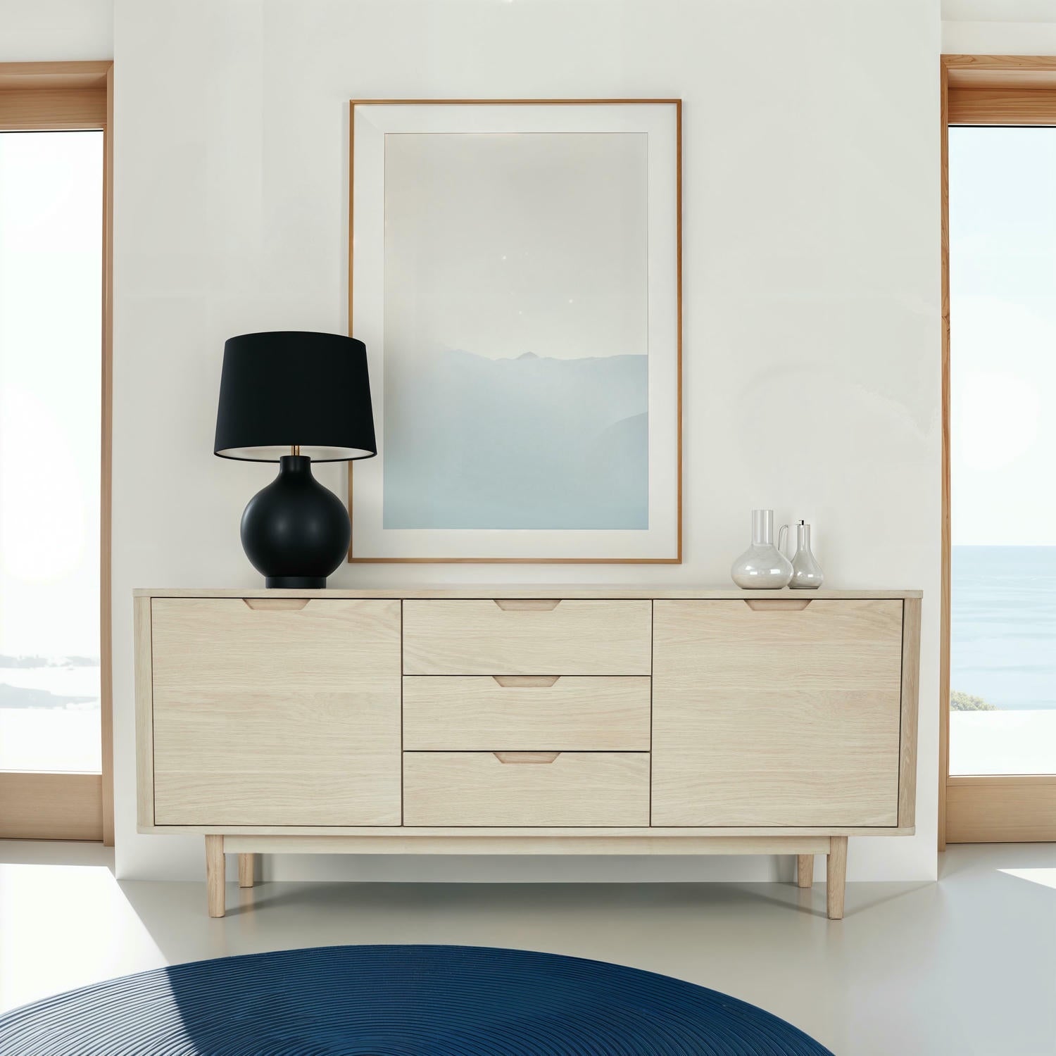 Nyborg Sideboard mit 2 Türen - 180 cm breit - Eiche Weiß geöltes