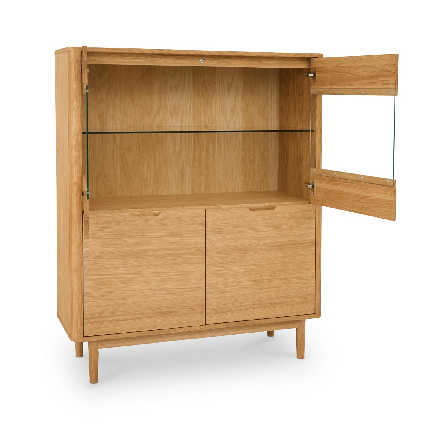 Nyborg Highboard mit LED-Beleuchtung - 123 cm breit - Wildeiche Natur