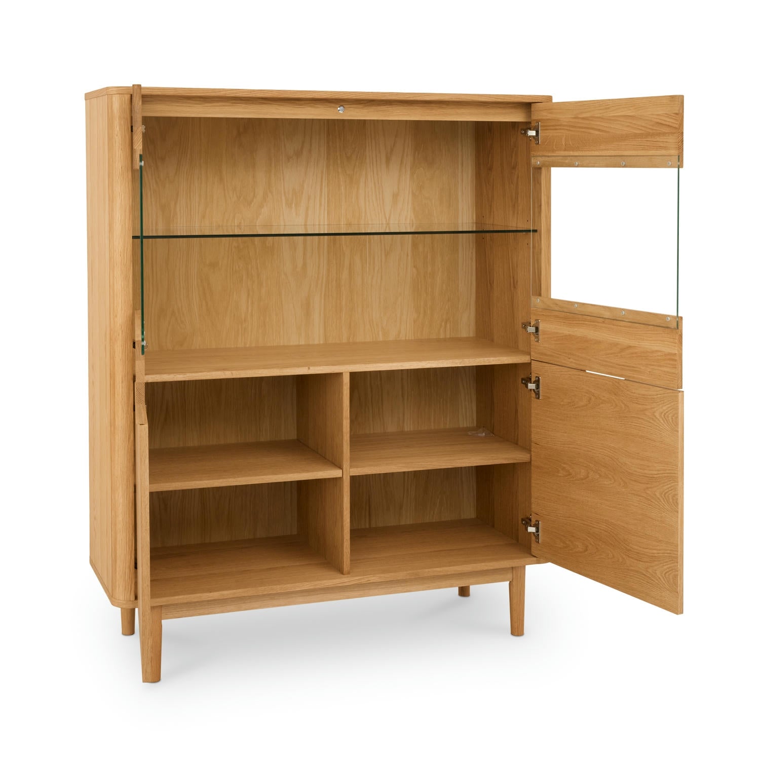 Nyborg Highboard mit LED-Beleuchtung - 123 cm breit - Wildeiche Natur
