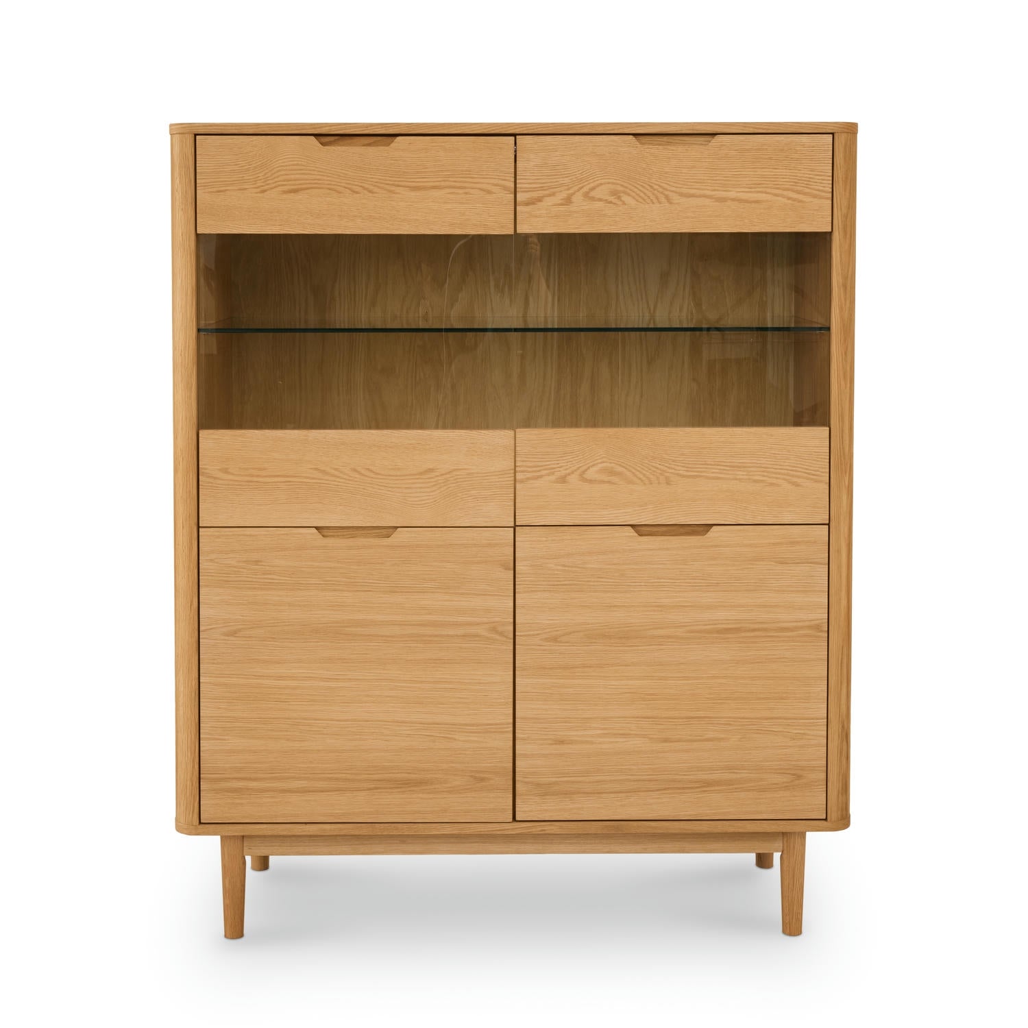 Nyborg Highboard mit LED-Beleuchtung - 123 cm breit - Wildeiche Natur