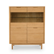 Nyborg Highboard mit LED-Beleuchtung - 123 cm breit - Wildeiche Natur