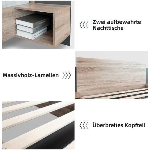 Doppelbett, hölzernes Bett