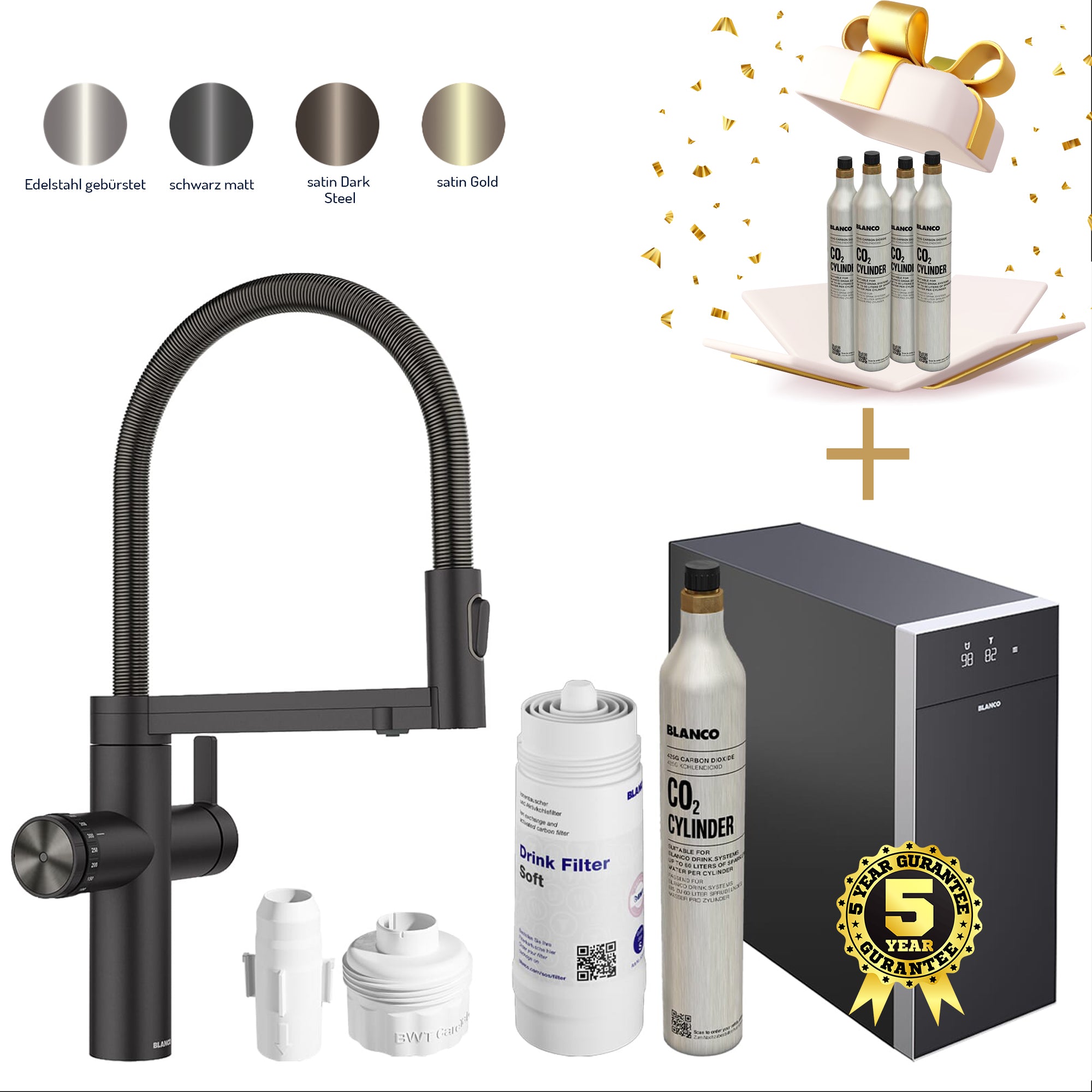 Blanco Set Trinkwasserarmatur Choice Icona + Kühl- und Karbonisierungseinheit Choice.All