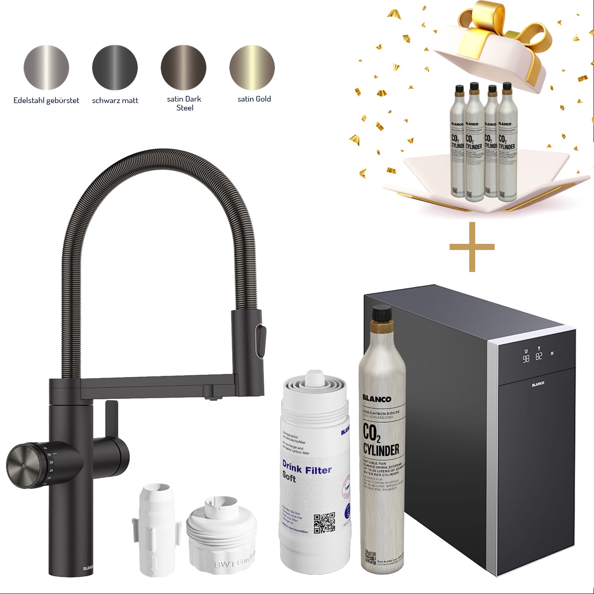 Blanco Set Trinkwasserarmatur Choice Icona + Kühl- und Karbonisierungseinheit Choice.All, Blanco Choice Icona Choice.All