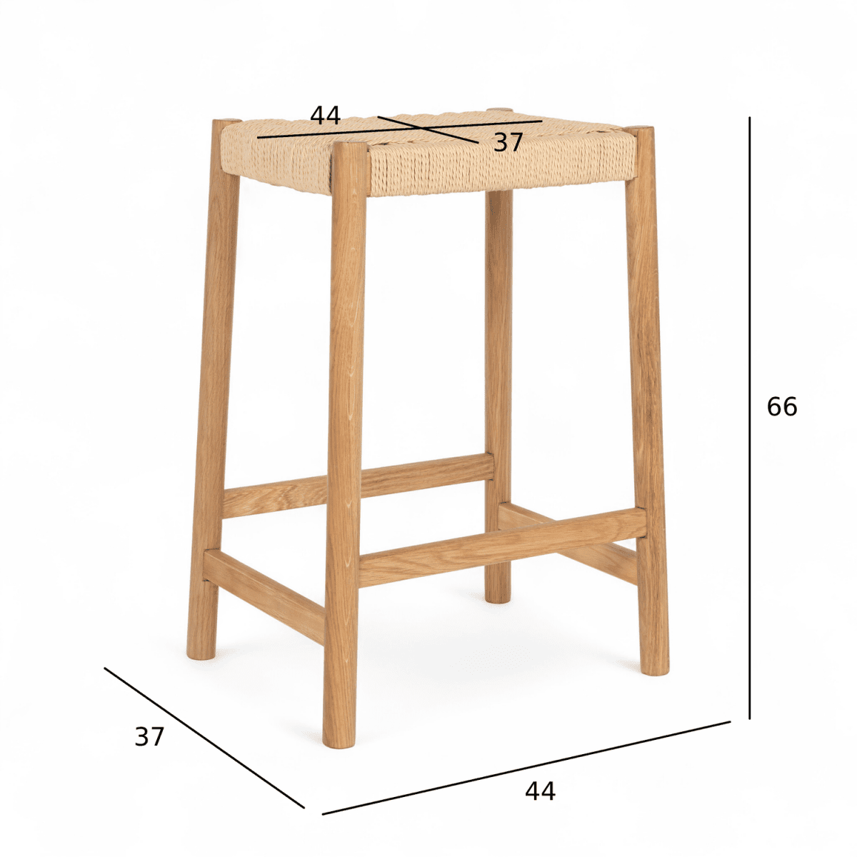 3er Set Barhocker Ida mit Geflechtsitz - Wildeiche