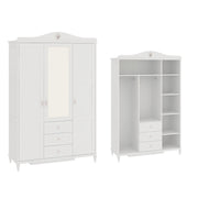 Rose Kleiderschrank mit 3 Türen