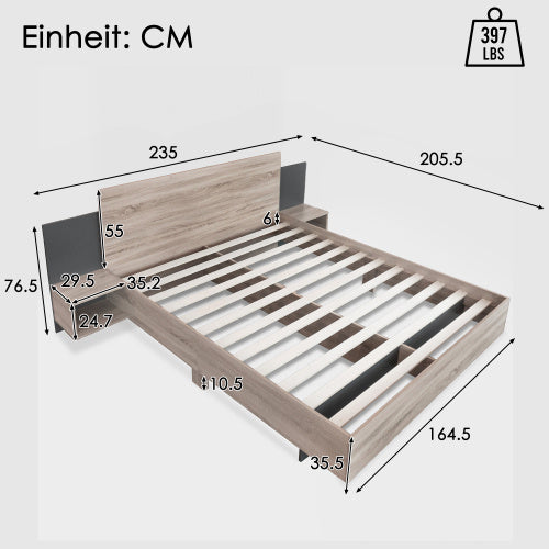 Doppelbett, hölzernes Bett