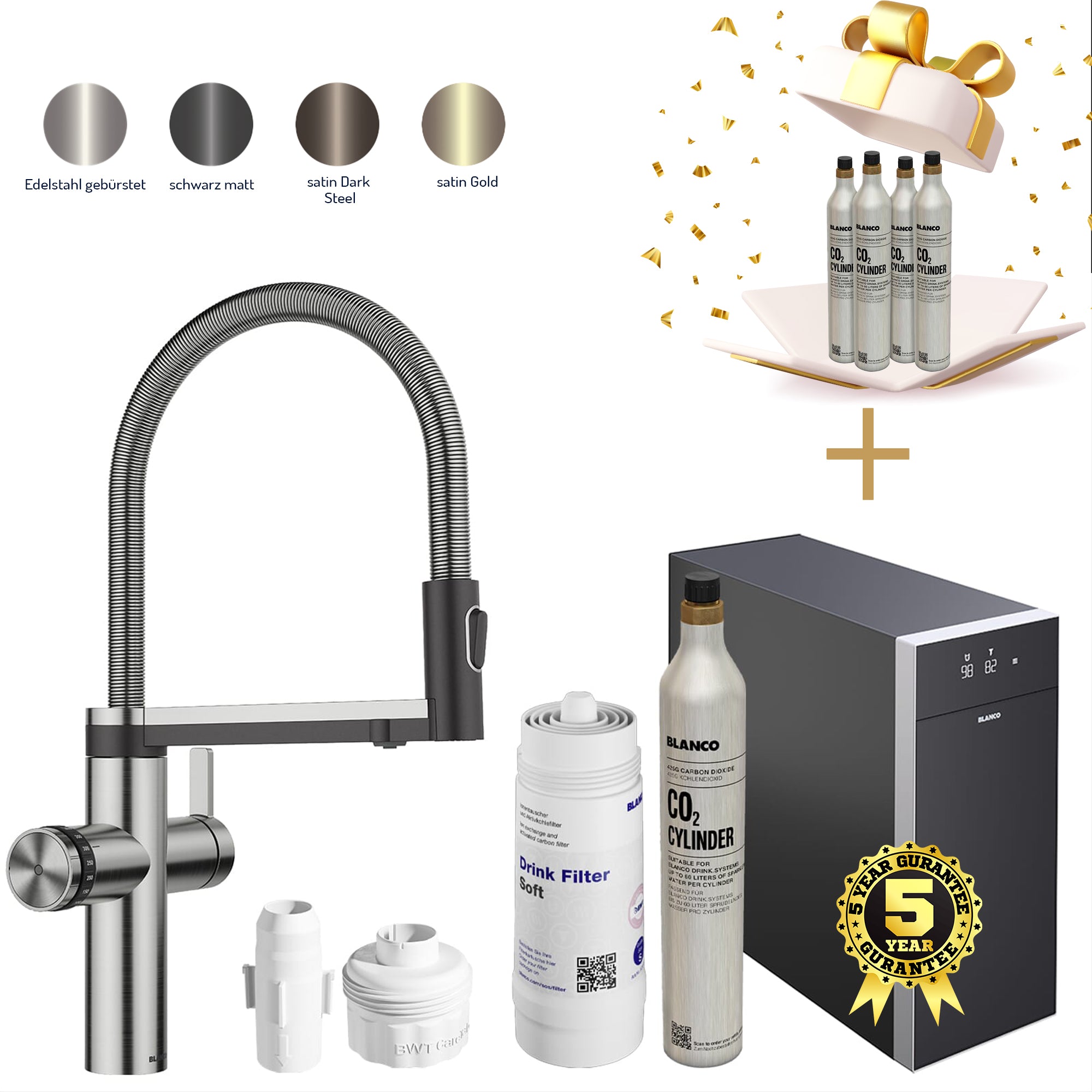 Blanco Set Trinkwasserarmatur Choice Icona + Kühl- und Karbonisierungseinheit Choice.All