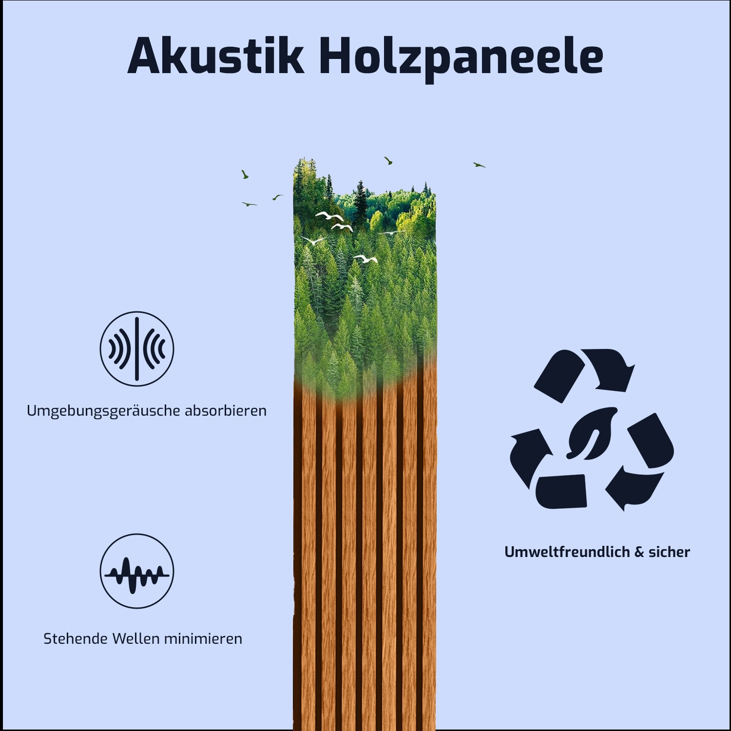 benzwood Akustikpaneel Kastanie 4 Stück x 120x60cm