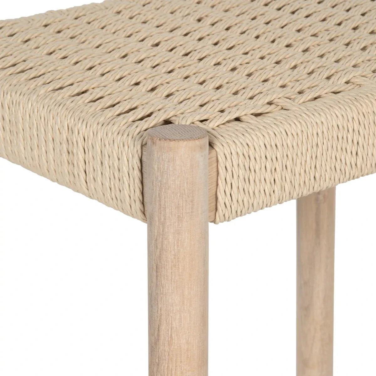 4er Set Barhocker Ida mit Geflechtsitz - Eiche bianco