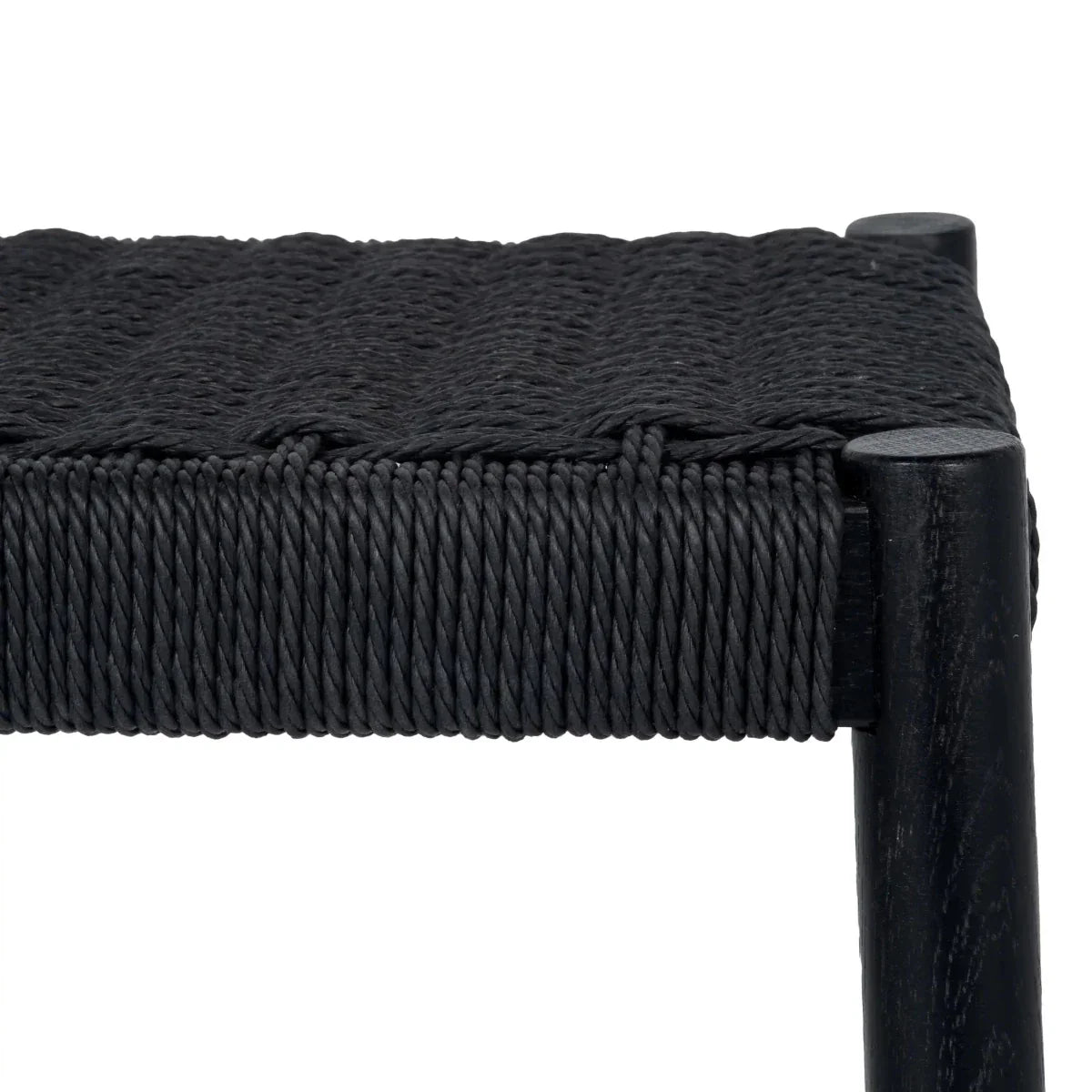 Barhocker Ida mit Geflechtsitz - Schwarz/Schwarz