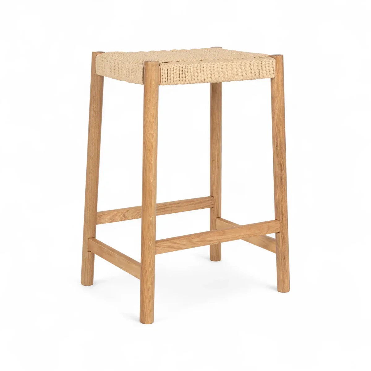 2er Set Barhocker Ida mit Geflechtsitz - Wildeiche