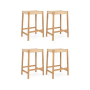 4er Set Barhocker Ida mit Geflechtsitz - Wildeiche