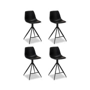 4er Set Barhocker Isabel - Drehbar - Schwarz