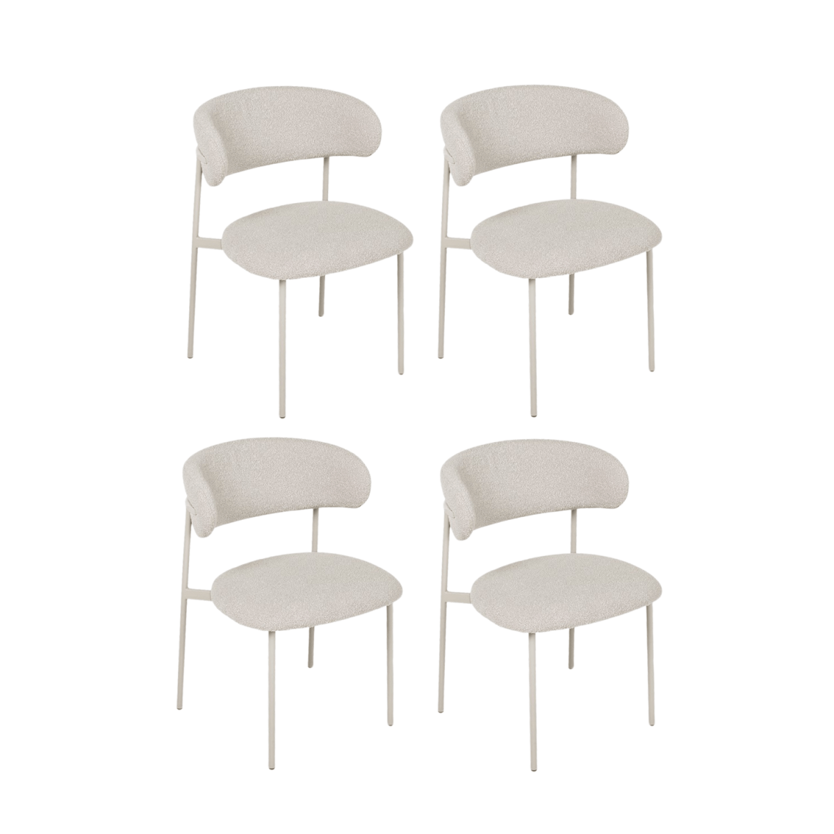 4er Set Esszimmerstühle - Beige