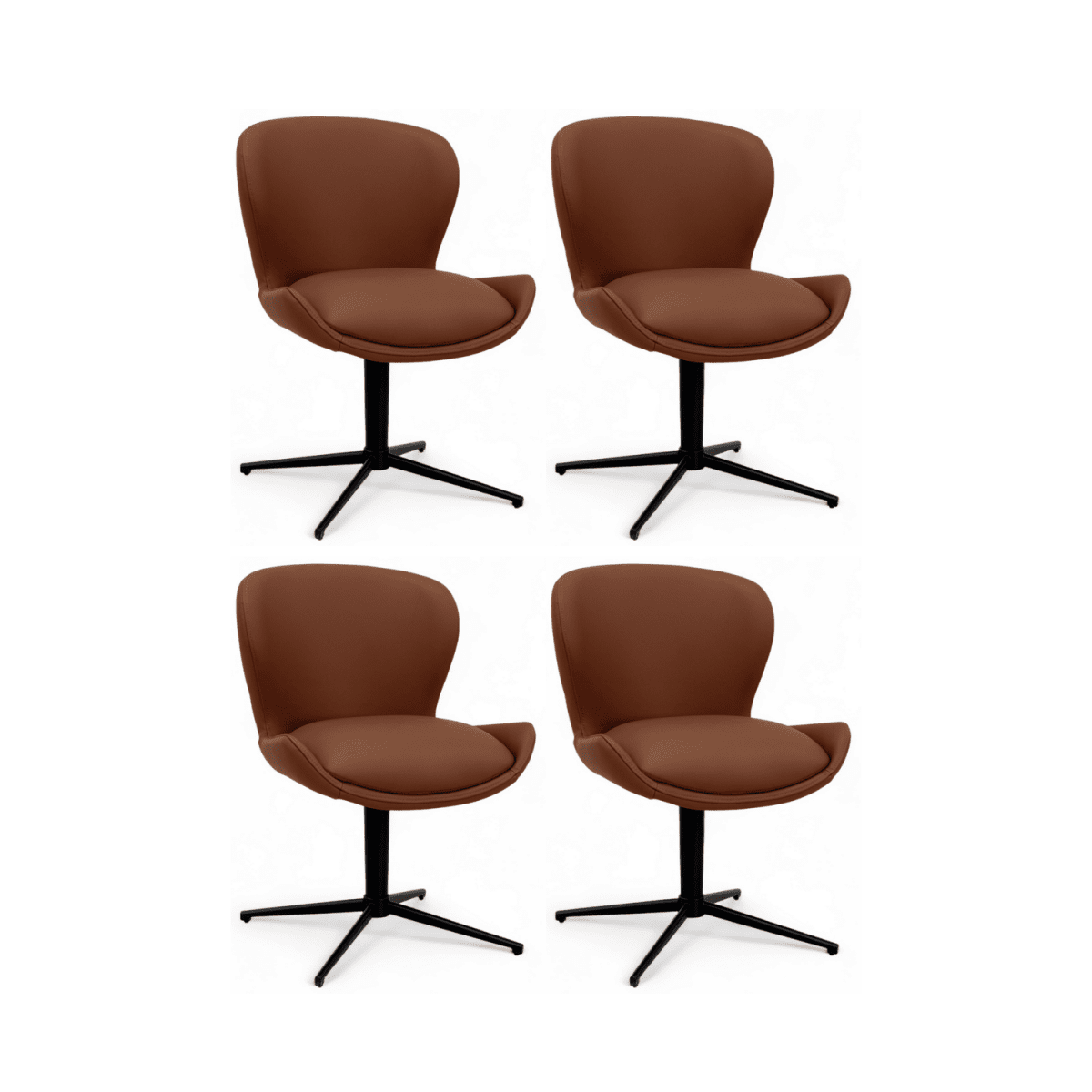 4er Set Esszimmerstühle - Drehbar - Dunkelbraun