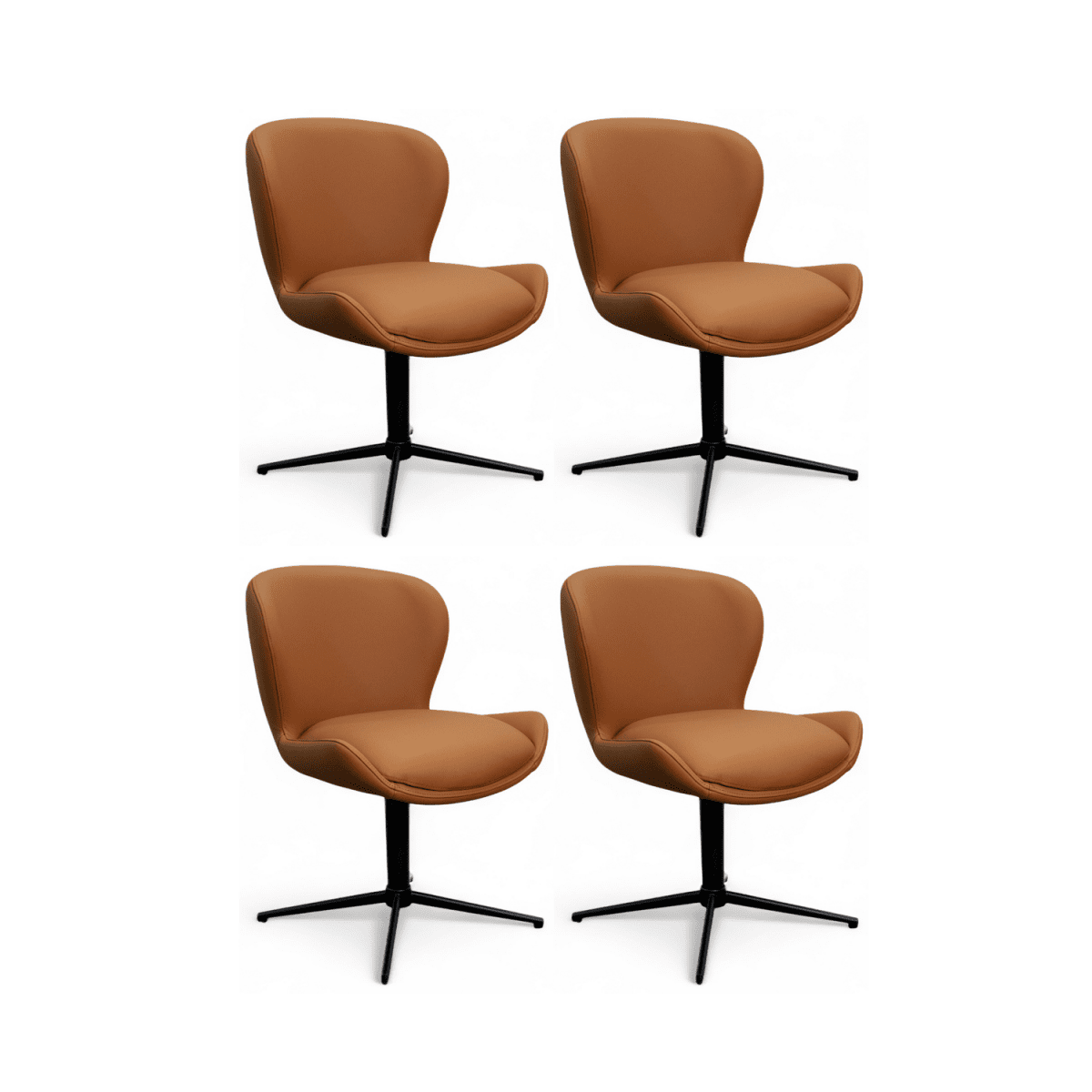4er Set Esszimmerstühle - Drehbar - Hellbraun