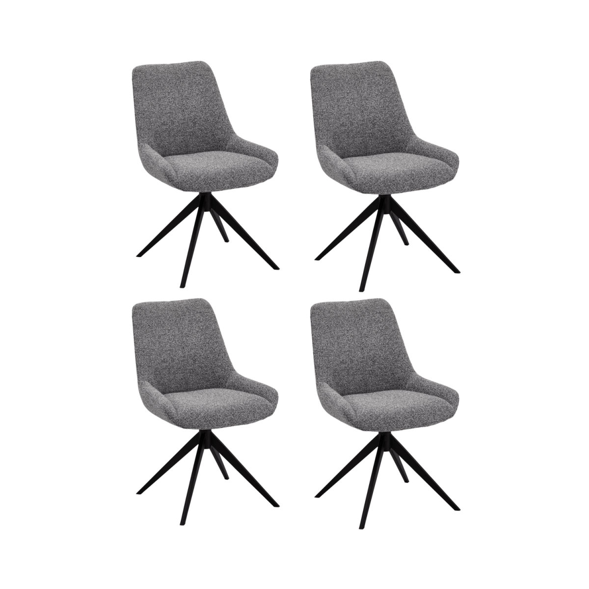 4er Set Esszimmerstühle - Drehbar - Grau