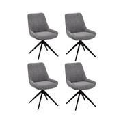 4er Set Esszimmerstühle - Drehbar - Grau