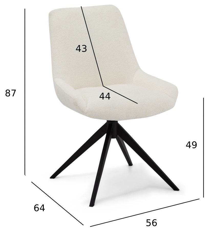 4er Set Esszimmerstühle - Drehbar - Weiß
