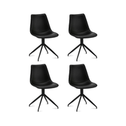 4er Set Esszimmerstühle - Drehbar - Schwarz