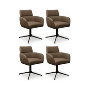 4er Set Esszimmerstühle mit Armlehne - Drehbar - Taupe