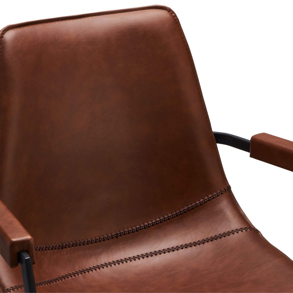 4er Set Esszimmerstühle mit Armlehne - Drehbar - Cognac Braun