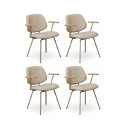 4er Set Esszimmerstühle mit Armlehne - Beige