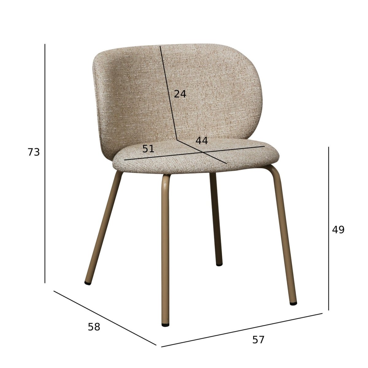 6er Set Esszimmerstühle Nanna - Beige