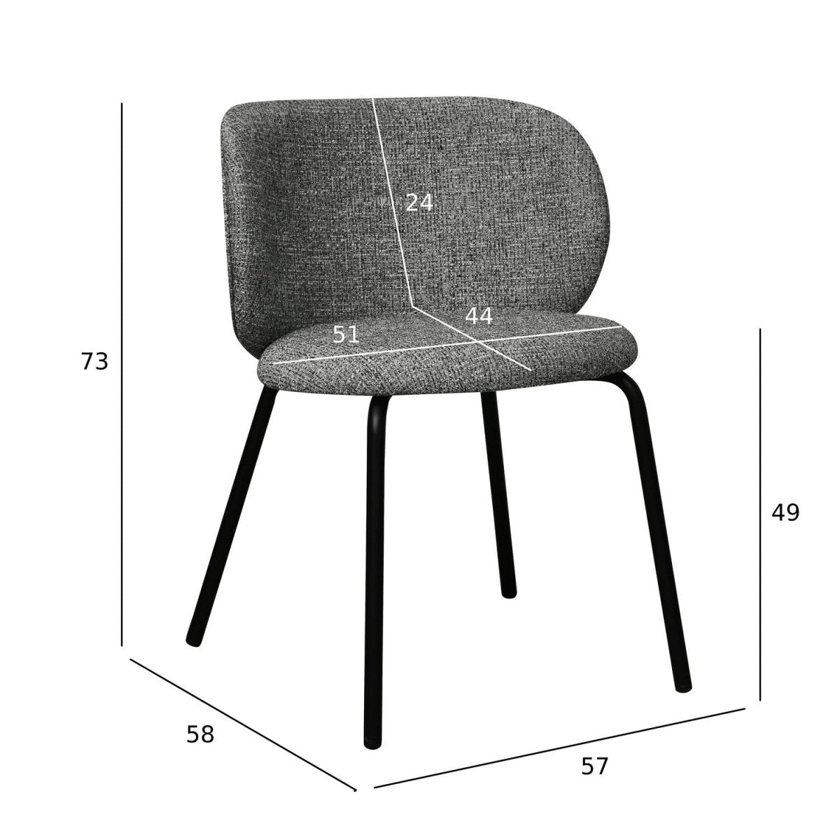 6er Set Esszimmerstühle Nanna - Grau