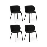 4er Set Esszimmerstühle - Schwarz
