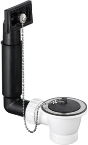 Ablaufgarnitur 1 x 1,5'' Stopfen Überlauf eckig