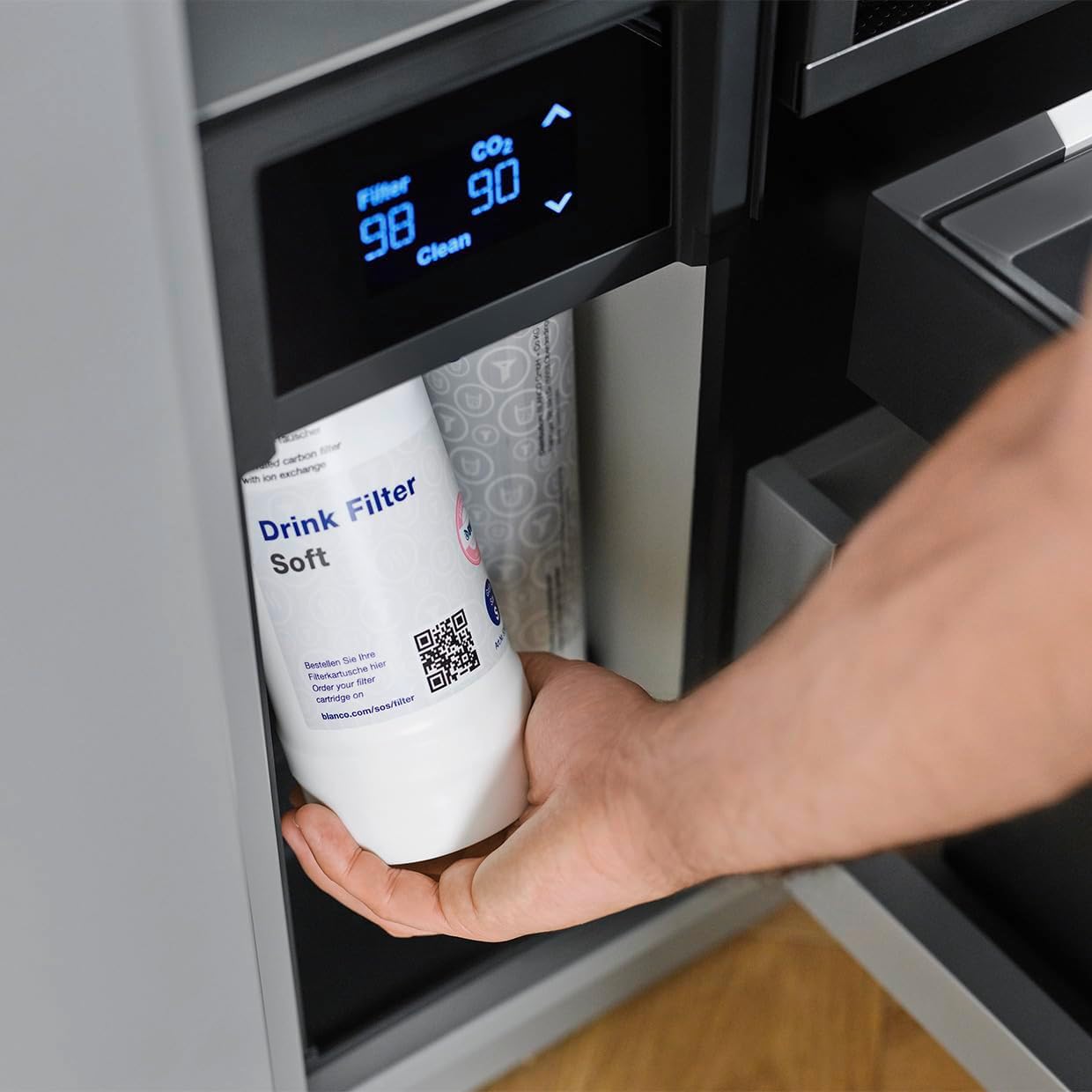 BLANCO Drink Filter Soft S | Less Limescale More Taste | Suitable for: Drink.soda & CHOICE.all | Anti-limescale Filter Cartridge | Optimises Drinking Water | Filter Capacity: 670 Litres at 12 °dTH