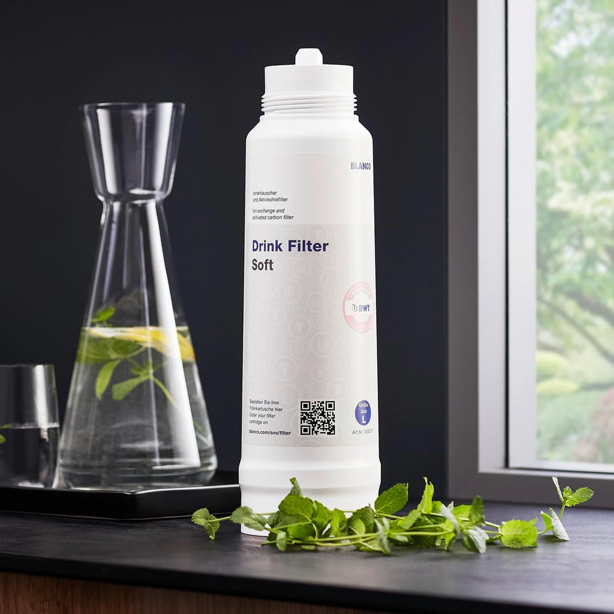 BLANCO Drink Filter Soft L | Weniger Kalk. Mehr Geschmack | Passend zu: Fontas II, drink.filter, drink.hot | Antikalk Filterkartusche Filterkapazität: 1800Liter bei 12 °dTH