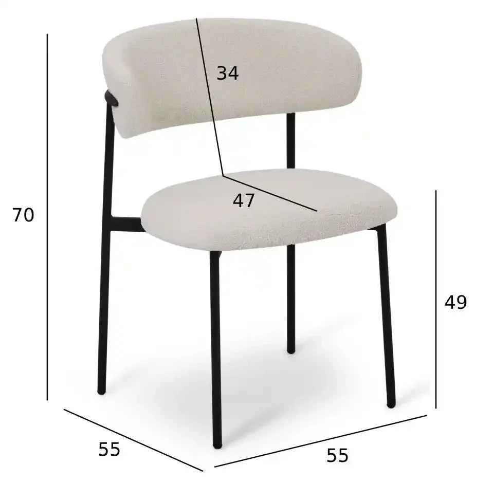 6er Set Esszimmerstühle Diana - Cremeweiß
