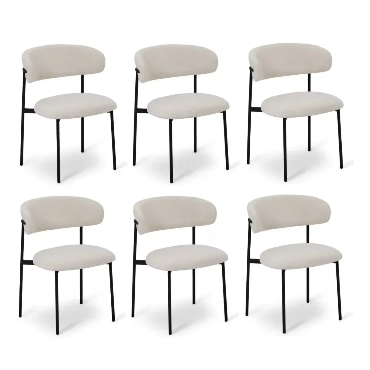 6er Set Esszimmerstühle Diana - Cremeweiß
