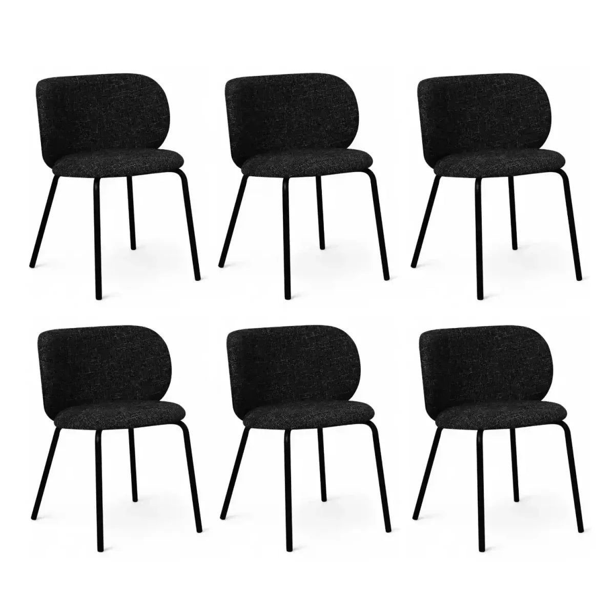 6er Set Esszimmerstühle Nanna - Schwarz