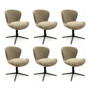 6er Set Esszimmerstühle Nicklas - Drehbar - Beige