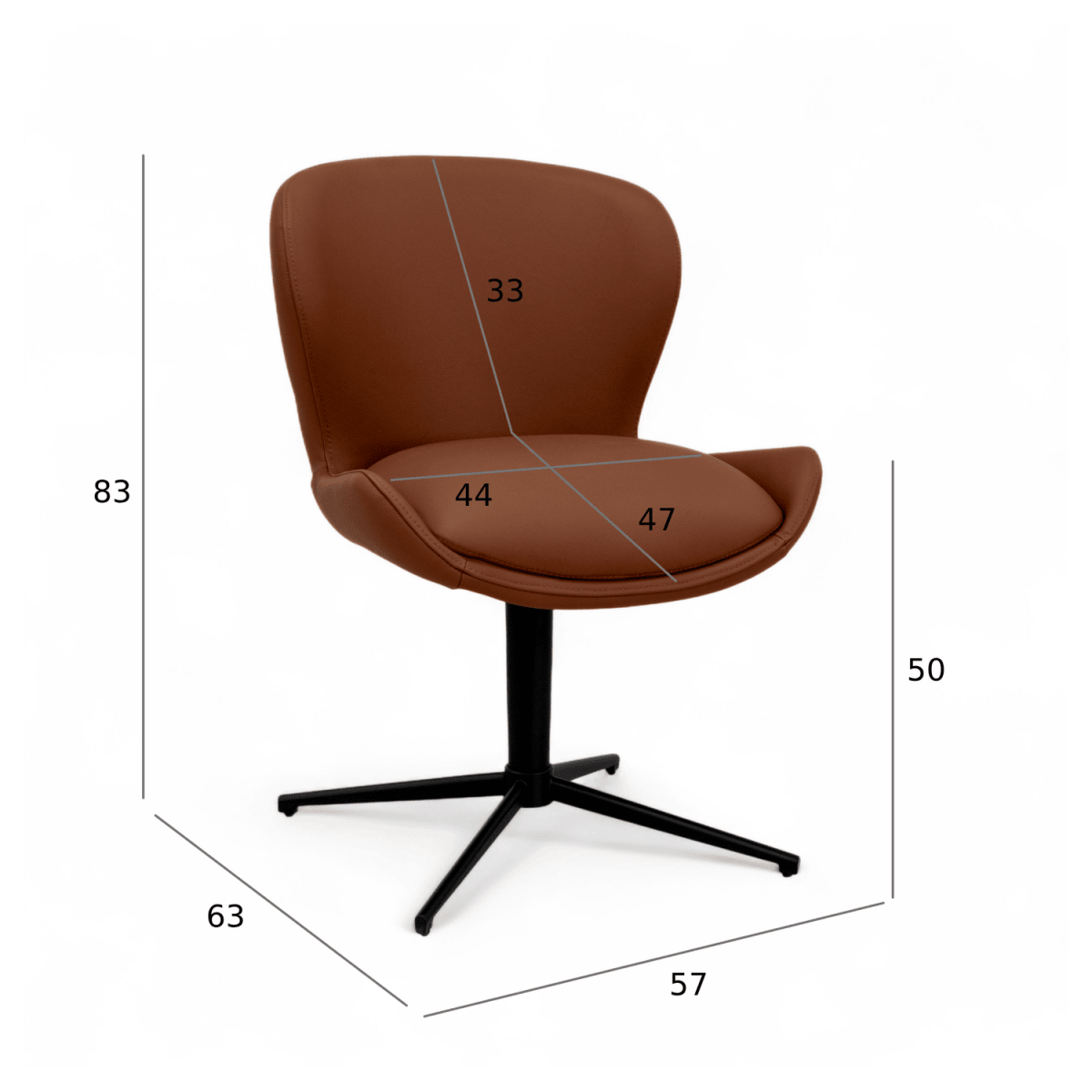 4er Set Esszimmerstühle - Drehbar - Dunkelbraun