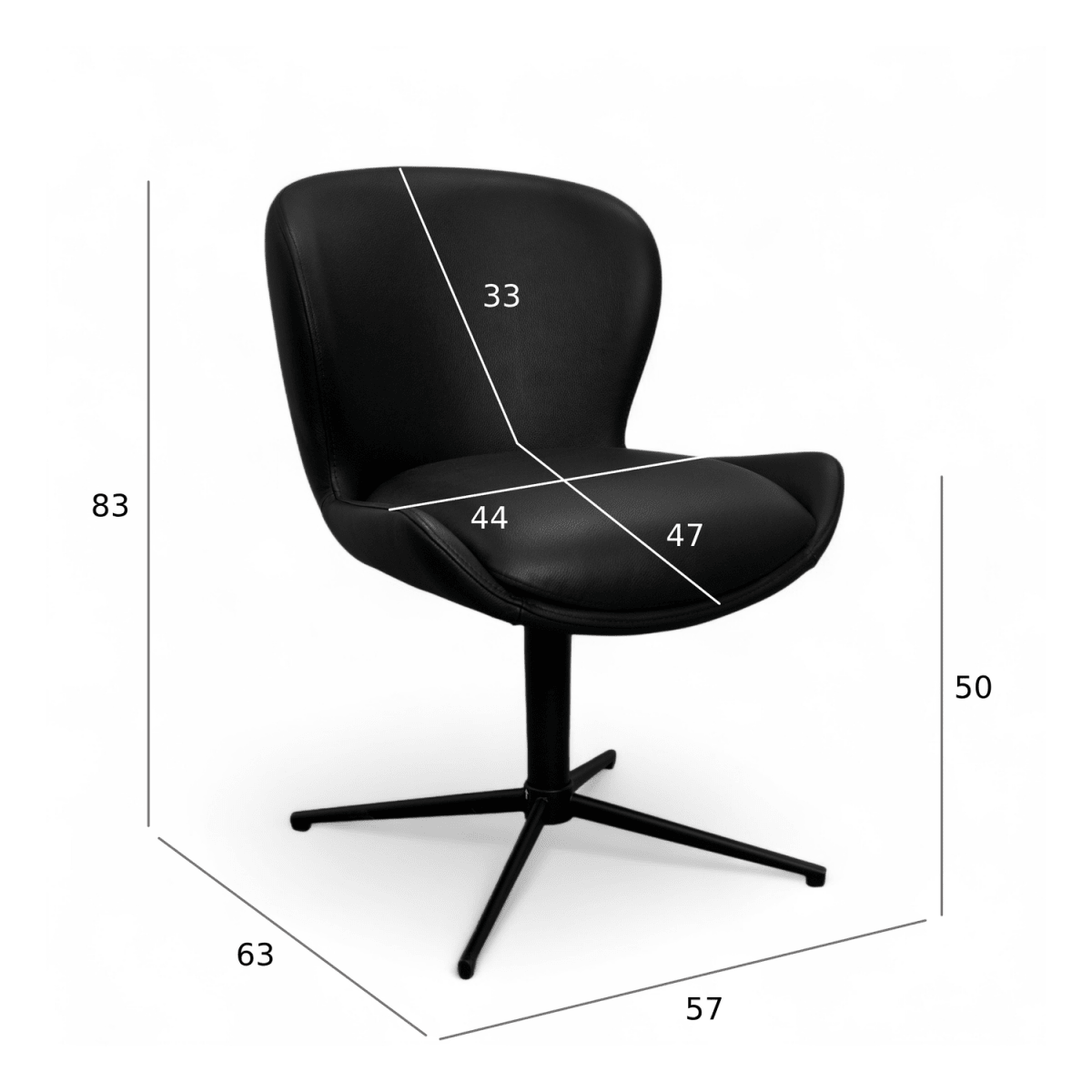 4er Set Esszimmerstühle - Drehbar - Schwarz