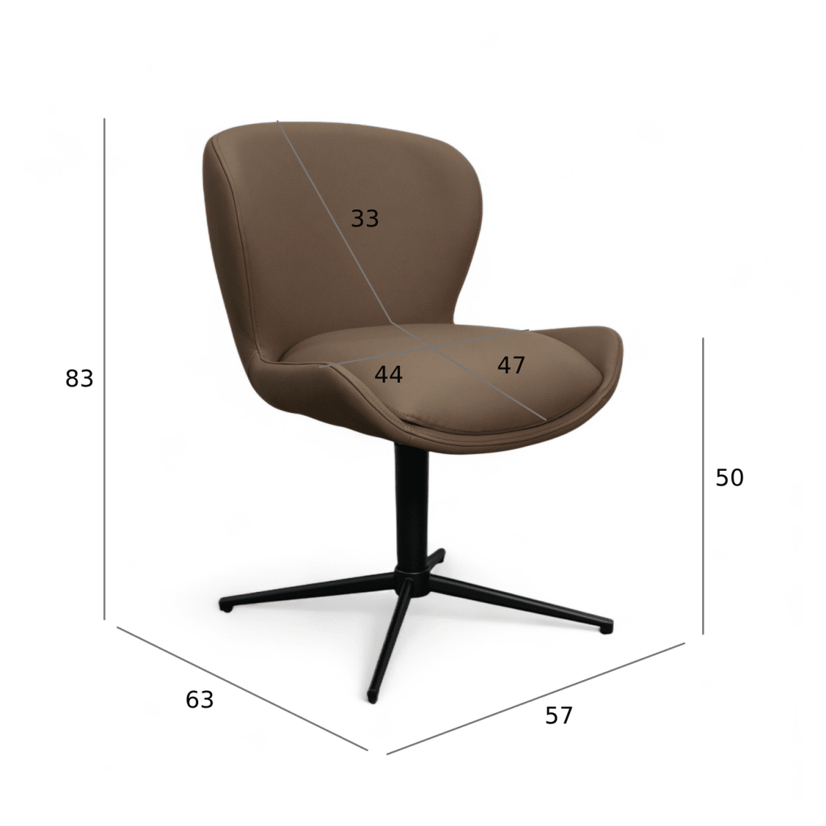 6er Set Esszimmerstühle Nicklas - Drehbar - Taupe