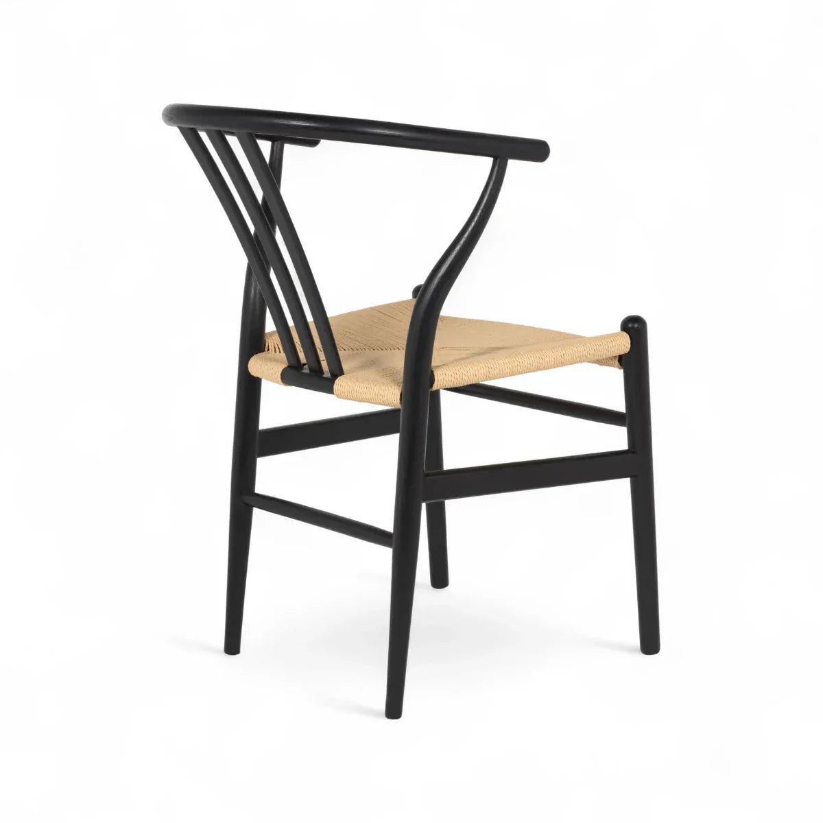 2er Set Esszimmerstühle Nikoline mit Geflechtsitz - Schwarz
