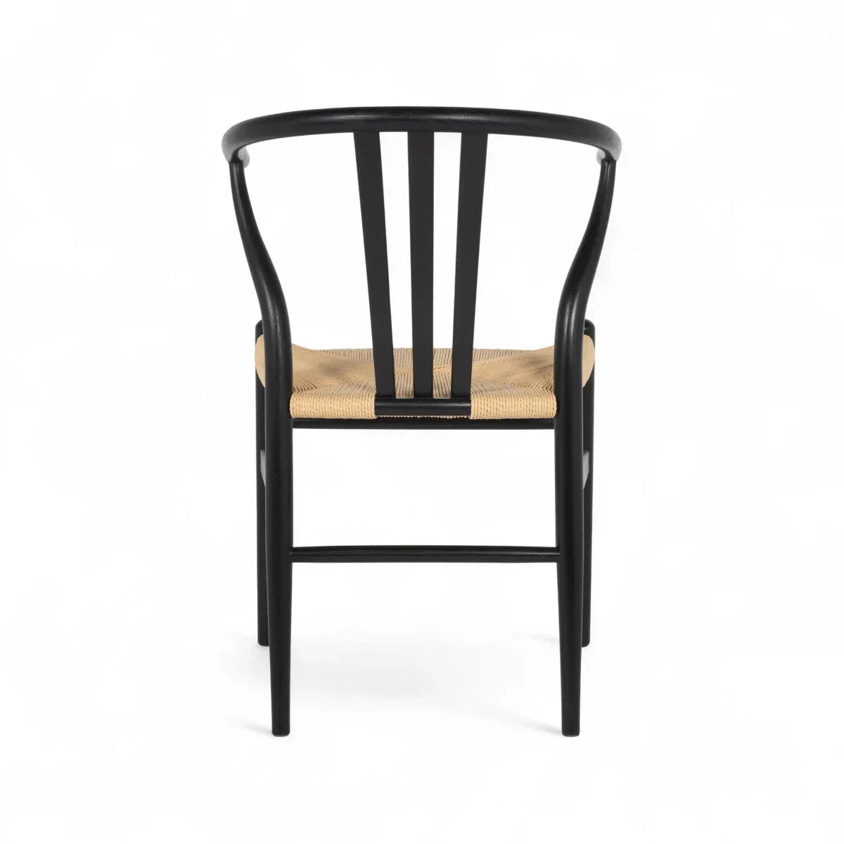 4er Set Esszimmerstühle Nikoline mit Geflechtsitz - Schwarz
