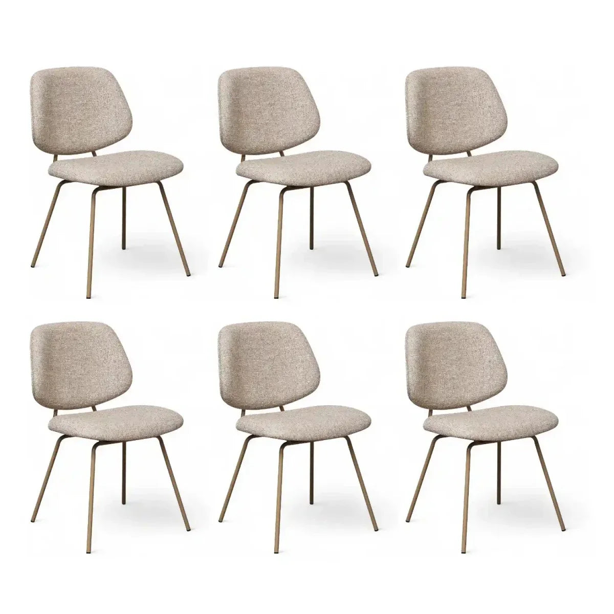 6er Set Esszimmerstühle Sofia - Beige
