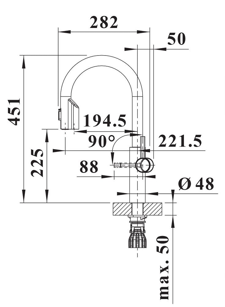 BLANCO CHOICE Icona-C Kochendwasser-Küchenarmatur mit Filter- & Soda-Funktion,satin platinum