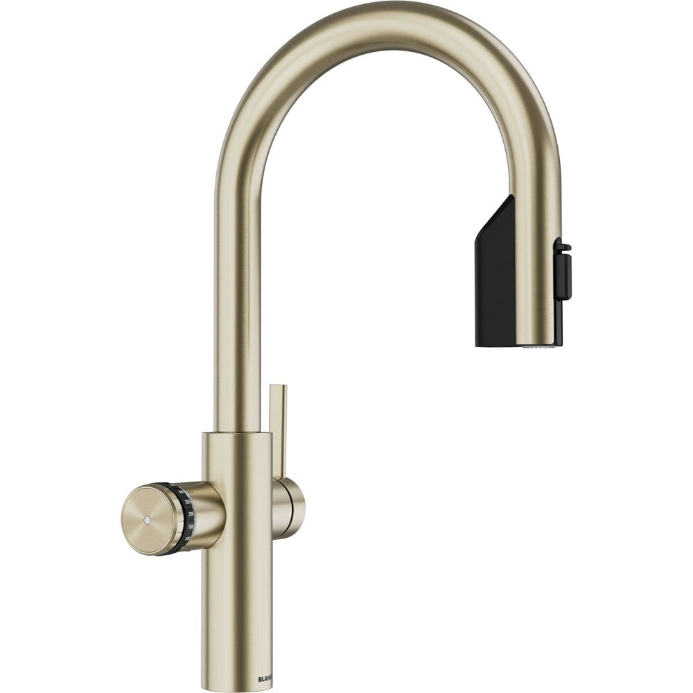 BLANCO CHOICE Icona-C Kochendwasser-Küchenarmatur mit Filter- & Soda-Funktion,satin platinum