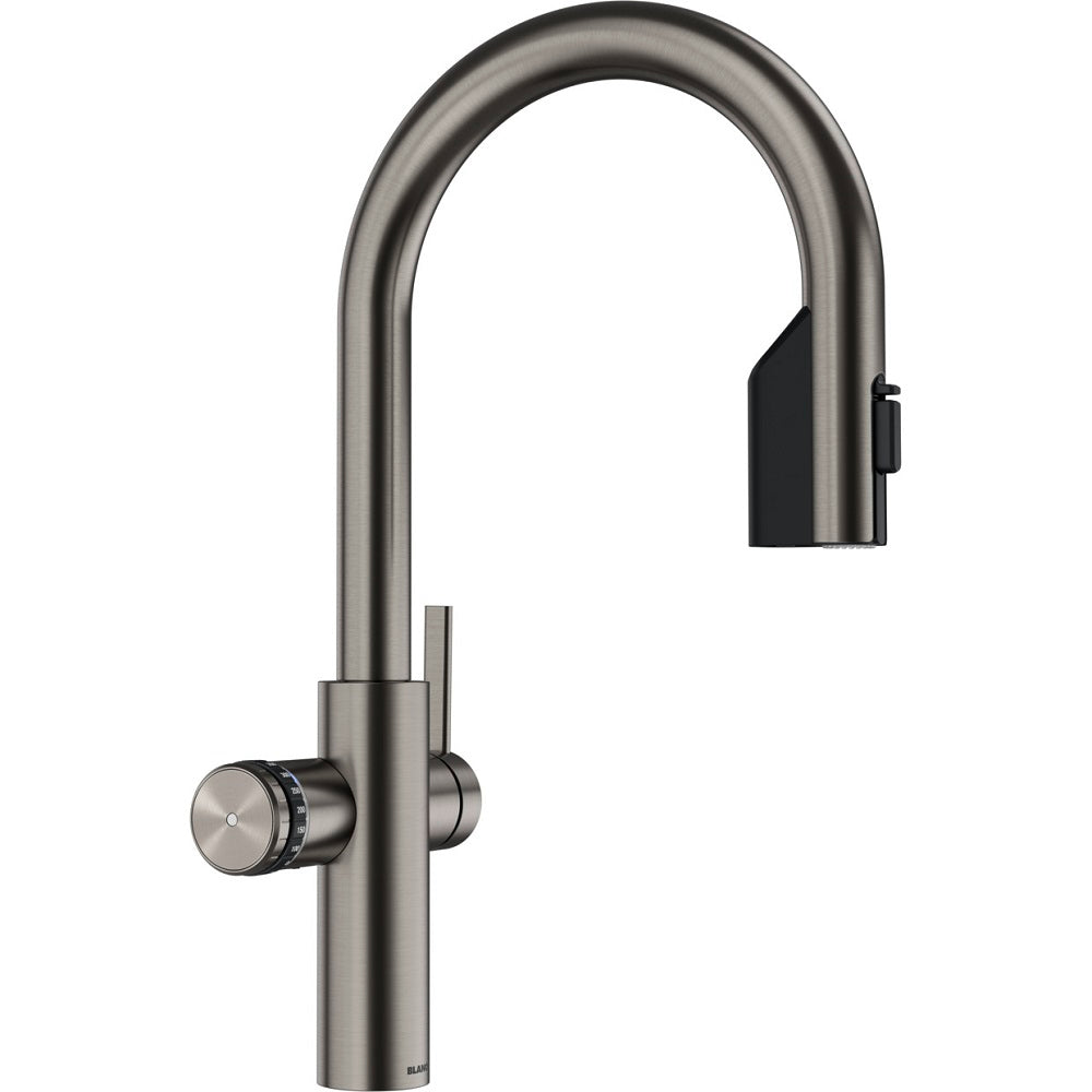 BLANCO CHOICE Icona-C Kochendwasser-Küchenarmatur mit Filter- & Soda-Funktion,satin platinum