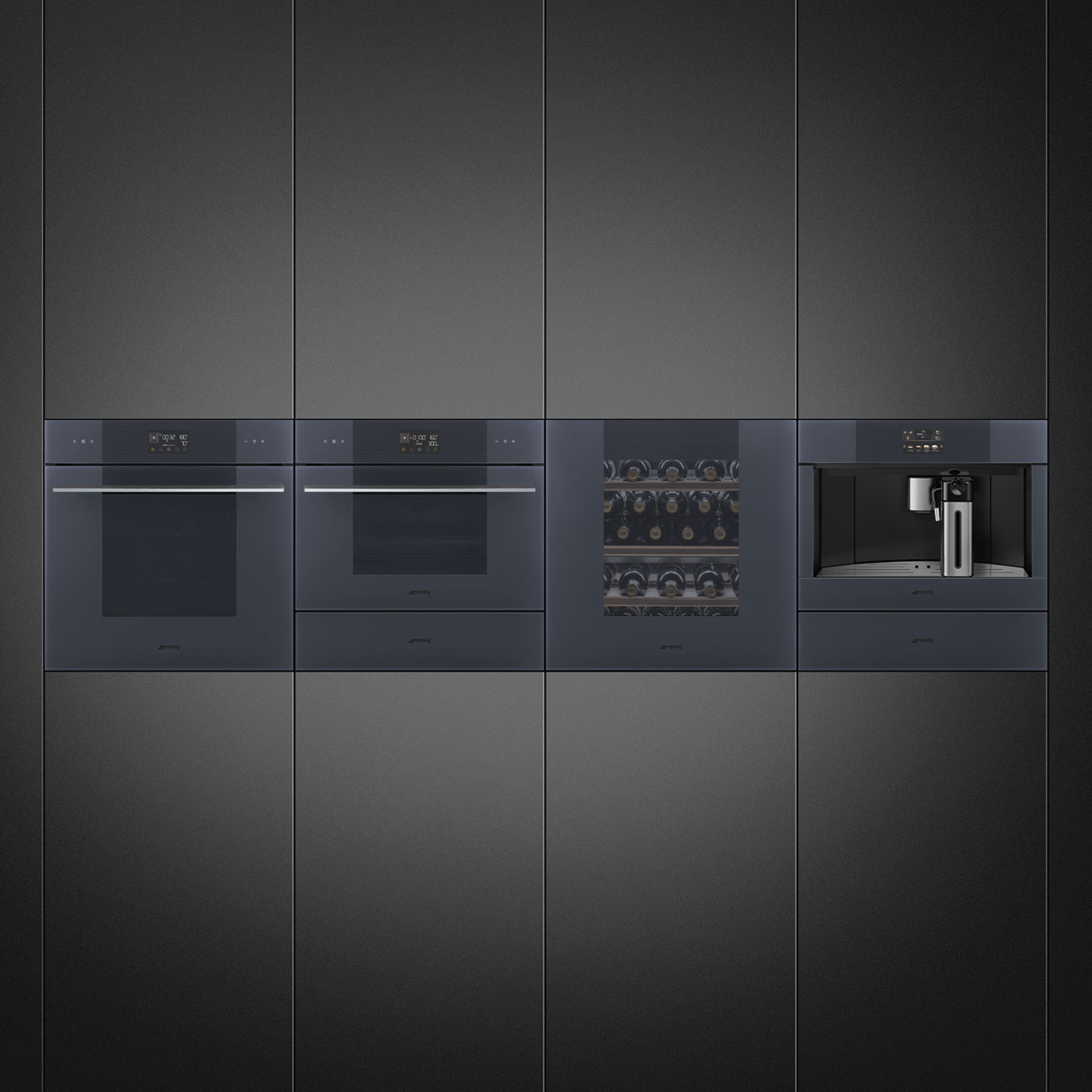SMEG CPRT115G - Wärmeschublade mit 5 Jahre Garantie, Designlinie Linea, Neptune Grey, Touch-Control, Nische 60 x 15 cm