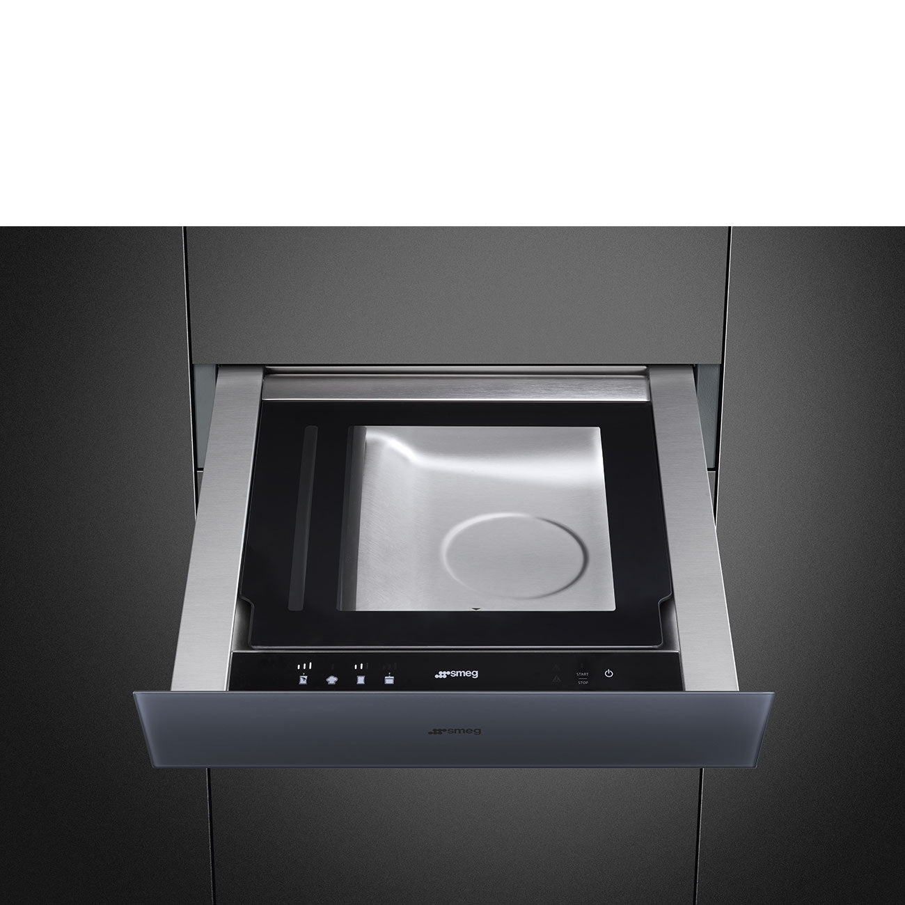 SMEG CPV115G - Vakuumierschublade mit 5 Jahre Garantie, Designlinie Linea, Neptune Grey, Touch-Control, Nische 60 x 15 cm
