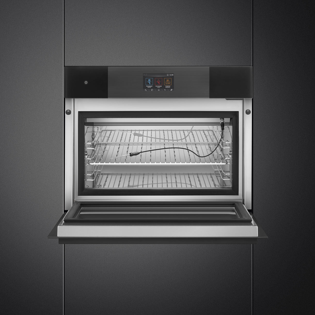 SMEG SBC4104B3 - Blast Chiller mit 5 Jahre Garantie, Designlinie Linea, Schwarz, Touch-Control, Nische 60 x 45 cm